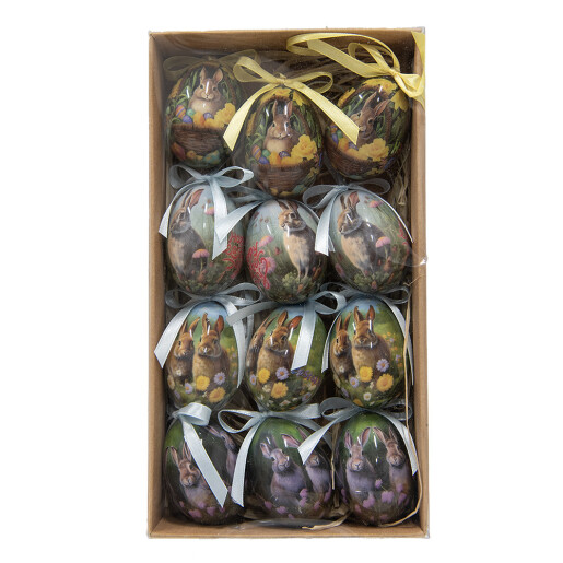 Set 12 oua Paste plastic multicolor Ø 4x5 cm