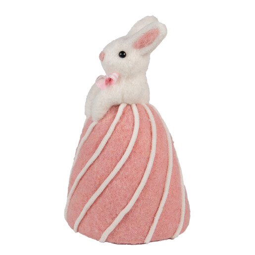 Figurina Paste textil alb roz Ø 8x14 cm