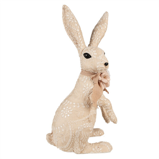 Figurina Iepuras Paste textil bej 25x19x54 cm