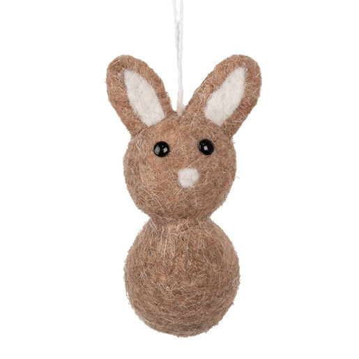 Figurina Iepuras Paste textil alb maro 7x6x12 cm