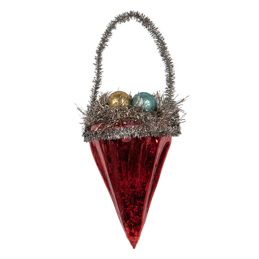 Ornament brad Craciun 6x6x10 cm