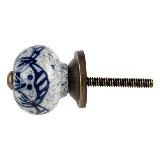Set 2 butoni mobilier ceramica albastra  Ø 3x3 cm / S4 cm