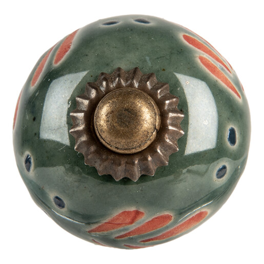 Set 2 butoni mobilier ceramica multicolor metal cupru Ø 3x3 cm / S4 cm