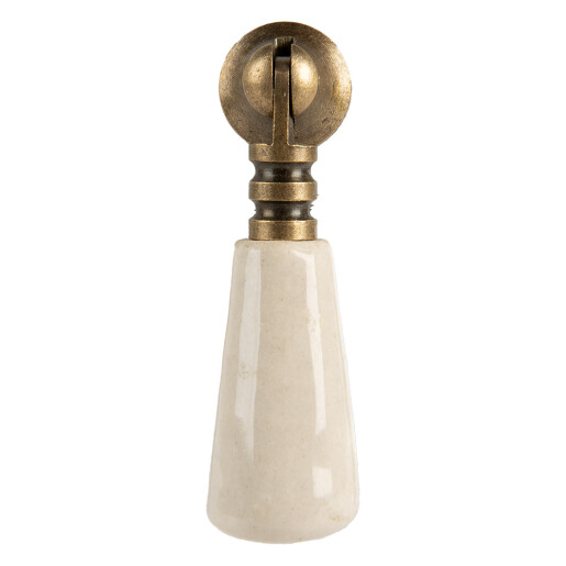 Set 2 manere mobiler ceramica bej metal cupru 2x2x7 cm / S2 cm