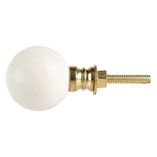 Buton mobilier ceramica alba Ø 3x3 cm / S4 cm