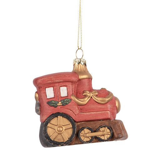 Set 2 ornamente brad Craciun Trenulet polirasina multicolora 9x5x9 cm