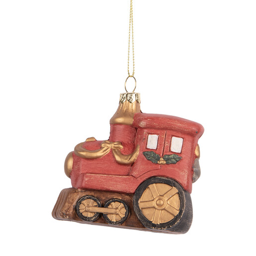 Set 2 ornamente brad Craciun Trenulet polirasina multicolora 9x5x9 cm