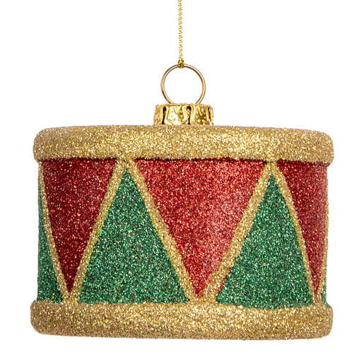 Set 2 ornamente brad Craciun Tobe polirasina multicolora Ø 7x5 cm
