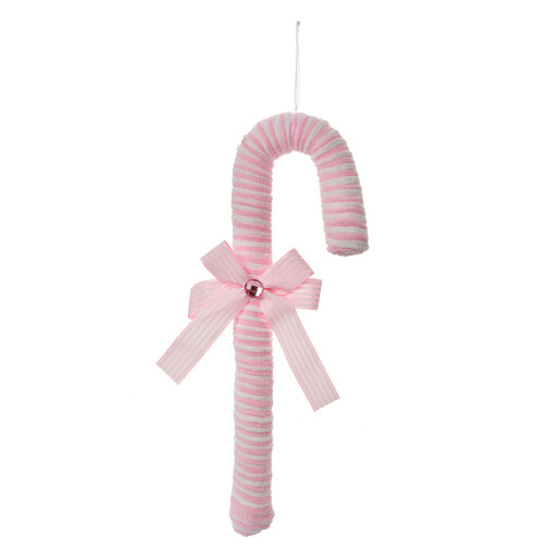 Set 3 ornamente brad Acadele plastic roz alb 12x4x36 cm