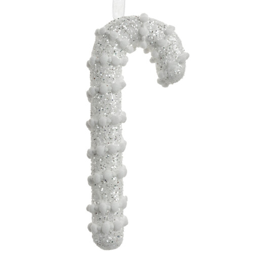 Set 6 ornamente brad Acadele plastic alb 8x3x17 cm