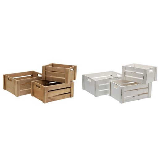 Set 6 cutii depozitare lemn  26 x 18 x 13, 31 x 23 x 14, 36 x 28 x 15 cm
