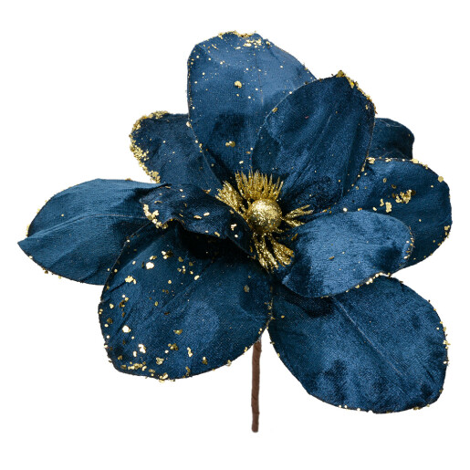 Floare artificiala Craciun albastra aurie Ø 25x25 cm