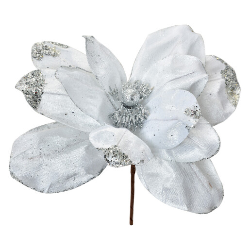 Floare artificiala Craciun alba argintie Ø 25x25 cm