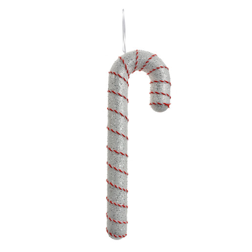 Ornament brad Craciun Acadea plastic alb rosu 11x4x33 cm