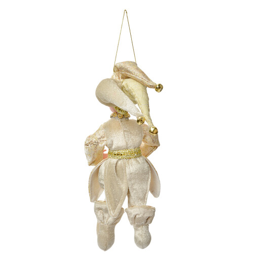 Figurina Elf textil auriu bej 10x8x28 cm