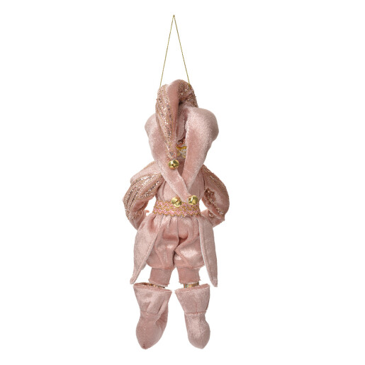 Figurina Elf textil auriu roz 10x8x28 cm