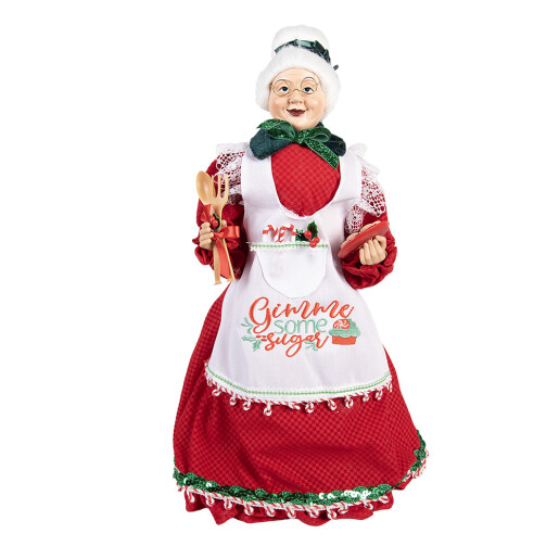 Figurina Craciunita textil multicolor 18x18x46 cm