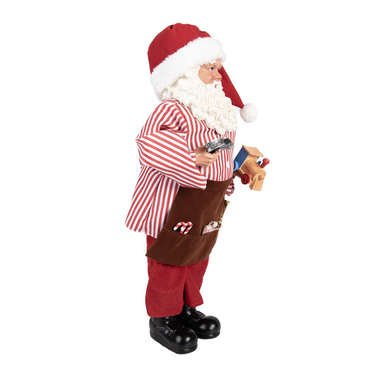 Figurina Mos Craciun textil multicolor 22x19x45 cm