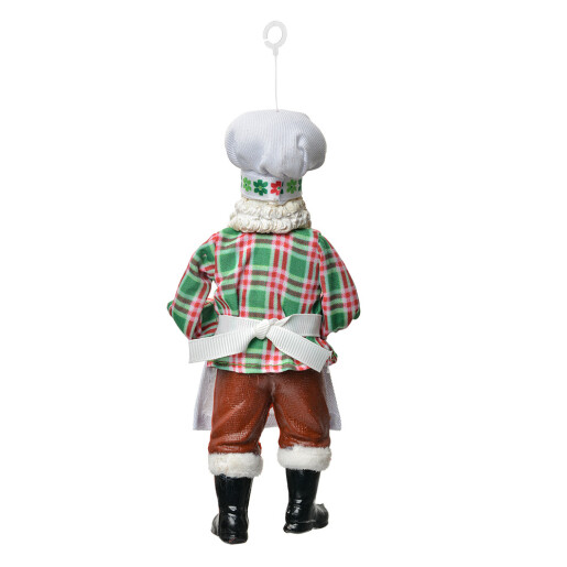 Figurina Mos Craciun Bucatar textil multicolor 10x6x17 cm