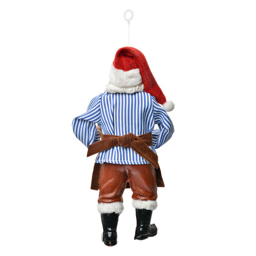 Figurina Mos Craciun polirasina textil multicolor 10x6x17 cm