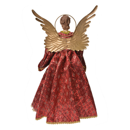 Figurina Inger textil rosu auriu 26x15x44 cm