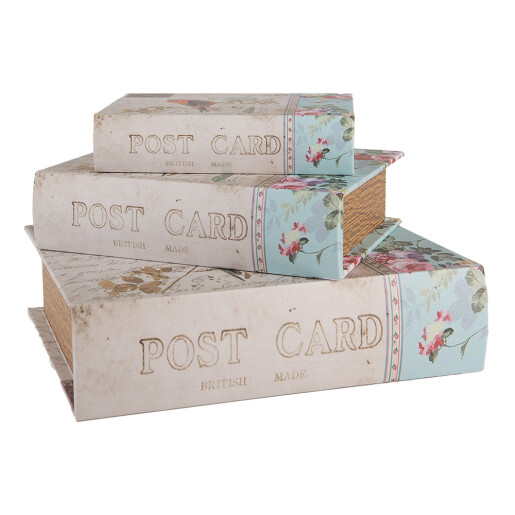 Set 3 cutii tip Carti Post Card  (3) 27x22x7 / 22x17x6 / 17x12x4 cm