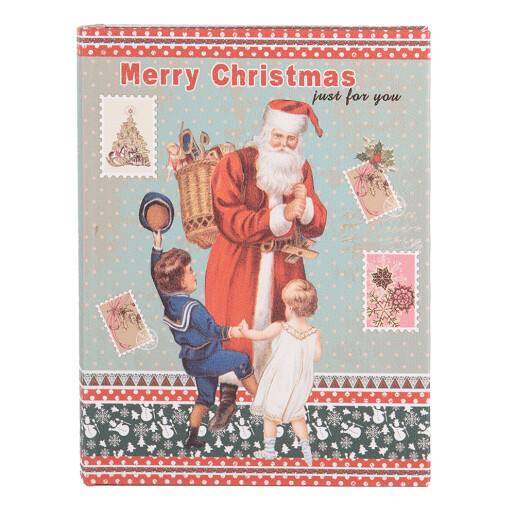 Set 3 cutii Craciun tip Carte lemn multicolor 27x22x7 cm, 22x17x6 cm, 17x12x4 cm