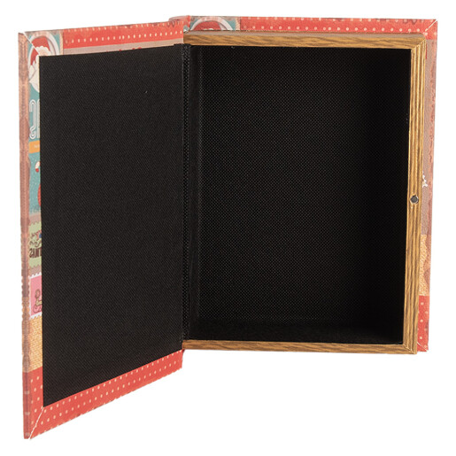 Set 3 cutii tip Carte Craciun lemn multicolor II (3) 27x22x7 / 22x17x6 / 17x12x4 cm