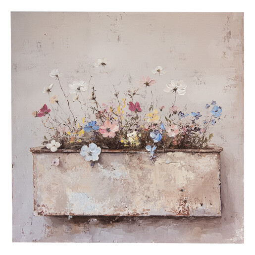 Tablou canvas multicolor Flowers 36x3x36 cm