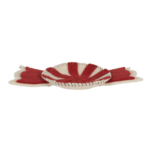 Bol Craciun textil alb rosu 30x18x3 cm