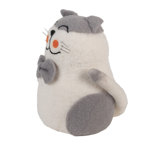 Figurina Pisicuta textil multicolor 14x14x20 cm