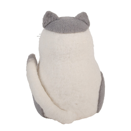 Figurina Pisicuta textil multicolor 14x14x20 cm