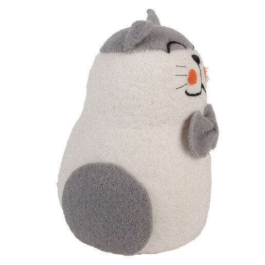 Figurina Pisicuta textil multicolor 14x14x20 cm