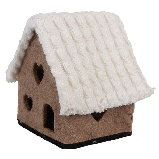 Casuta decorativa textil 13x10x13 cm