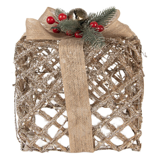 Set 3 decoratiuni Craciun metal cu leduri (3) 25x25x30 / 20x20x24 / 15x15x17 cm