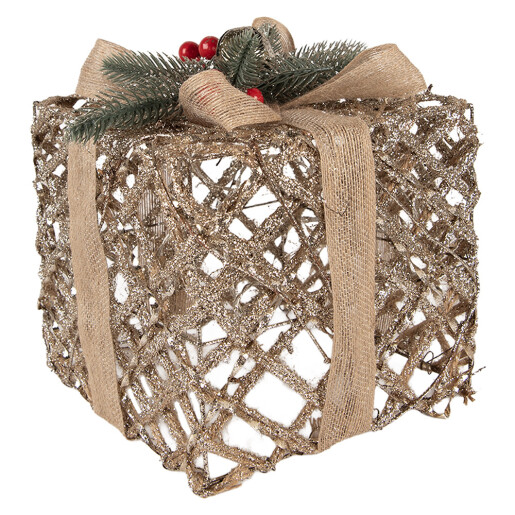 Set 3 decoratiuni Craciun metal cu leduri (3) 25x25x30 / 20x20x24 / 15x15x17 cm