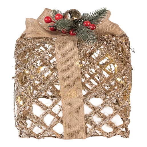 Set 3 decoratiuni Craciun metal cu leduri (3) 25x25x30 / 20x20x24 / 15x15x17 cm