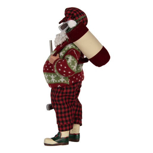 Figurina Mos Craciun textil multicolor 16x11x28 cm
