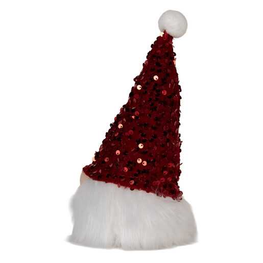 Figurina Mos Craciun textil cu led 10x10x25 cm