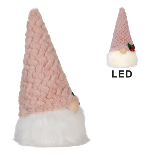 Figurina Gnom textil cu led 10x10x25 cm