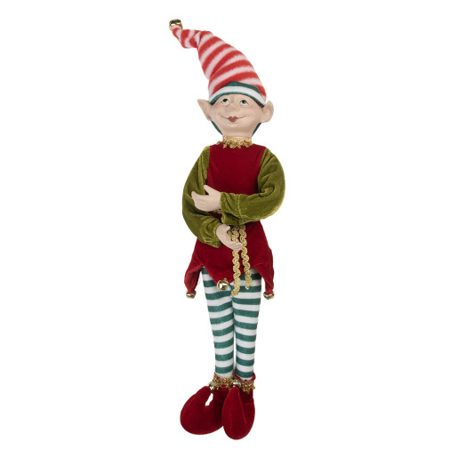 Figurina Elf textil multicolor 13x10x56 cm
