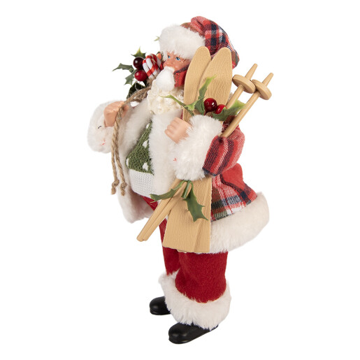 Figurina Mos Craciun textil multicolor 16x13x27 cm