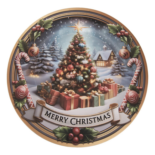 Farfurie Craciun plastic Ø 33x1 cm