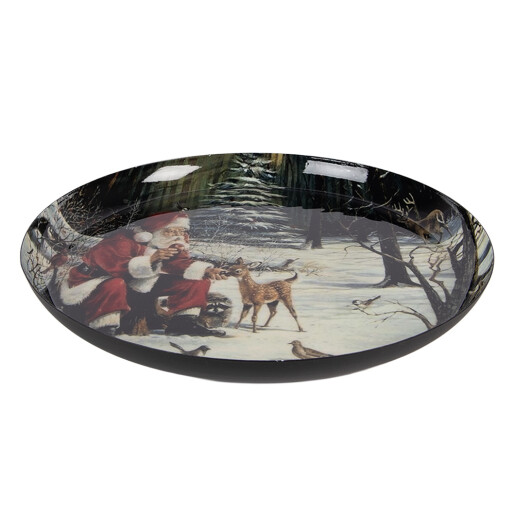 Bol Craciun metal multicolor Ø 28x3 cm