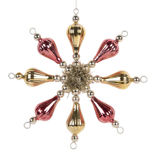 Ornament brad Craciun sticla multicolora 16x3x16 cm