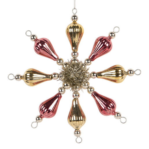 Ornament brad Craciun sticla multicolora 16x3x16 cm
