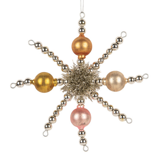 Ornament brad Craciun sticla multicolora II 16x3x16 cm