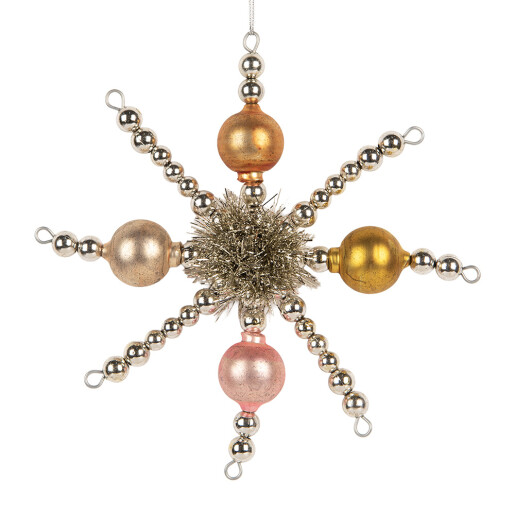 Ornament brad Craciun sticla multicolora II 16x3x16 cm