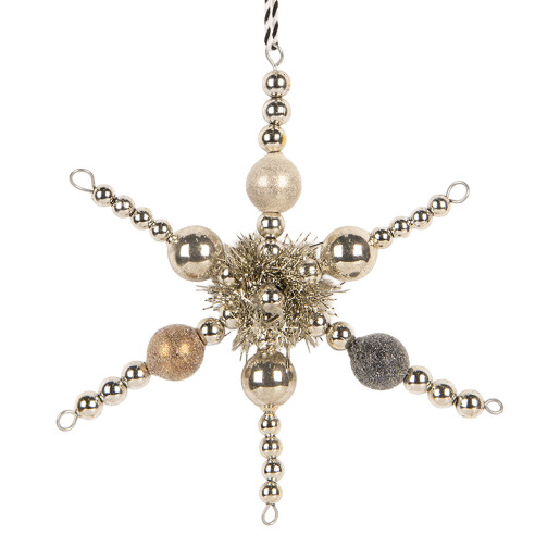 Ornament brad Craciun sticla multicolora III 16x3x16 cm
