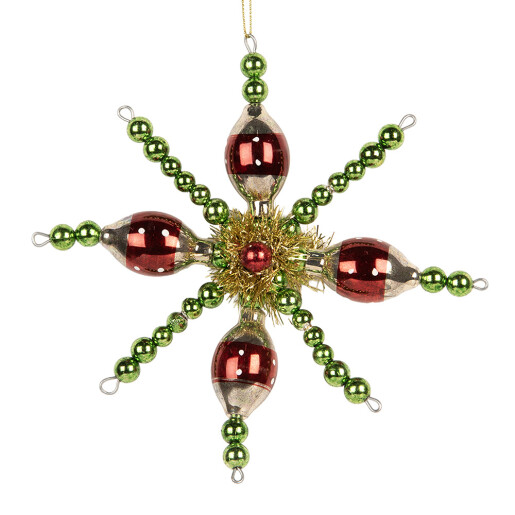 Ornament brad Craciun sticla multicolora KI 16x3x16 cm